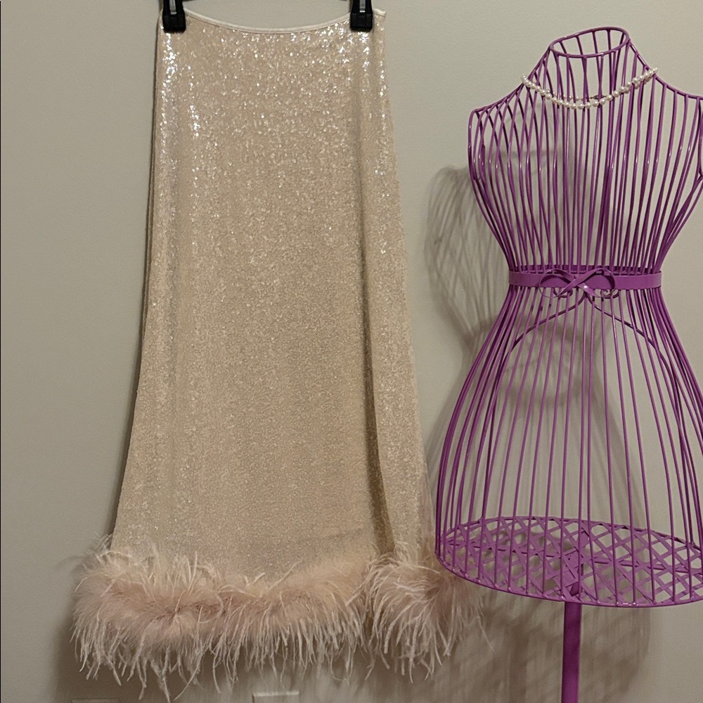ANTONIO MELANI Cream Textured Skirt